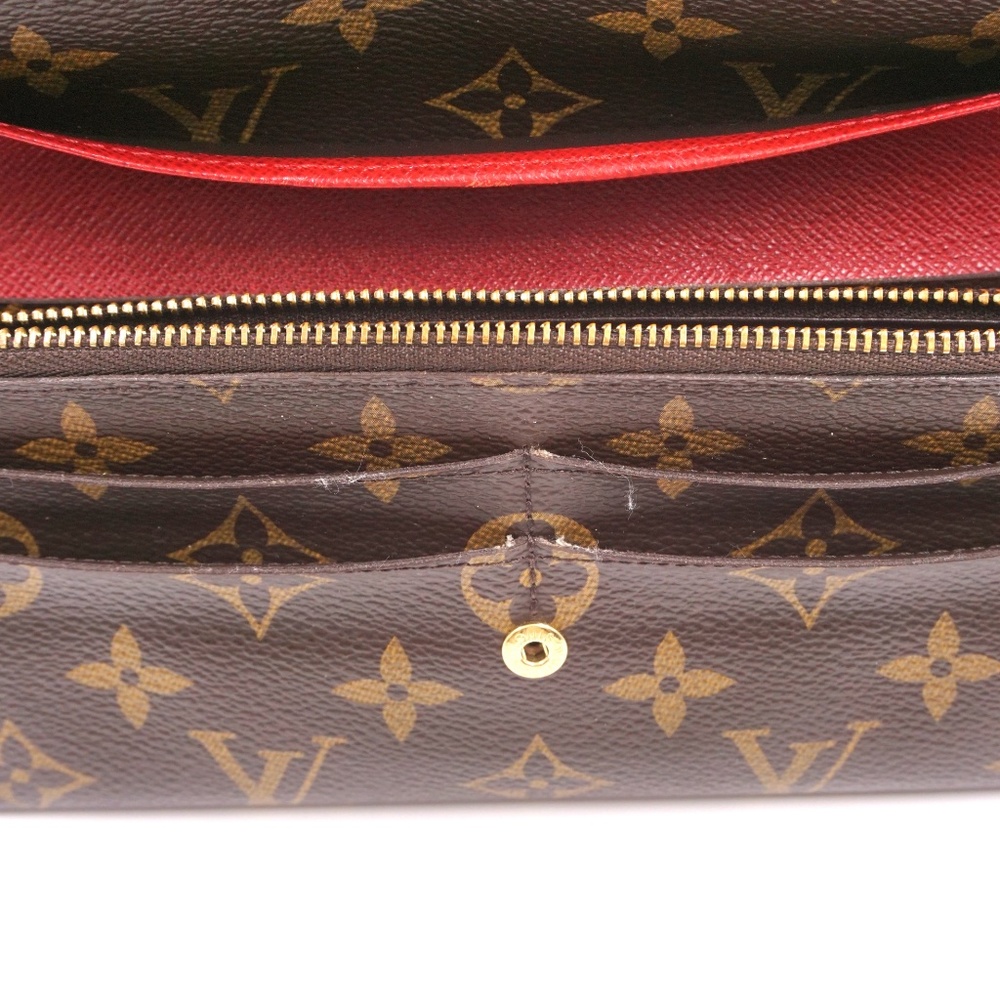 Red Emilie Large Long Flap Pocket Bill Card Wallet - Picture 7 of 8